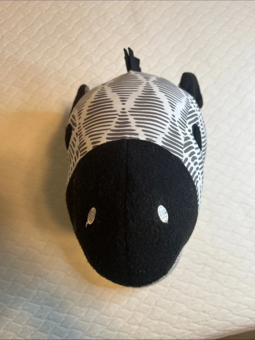 Nojo fabric Zebra and Elephant Plush Heads for Wall, Nursery Decor for Kids